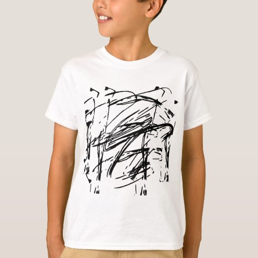 白黒抽象芸術 Tシャツ (正面)