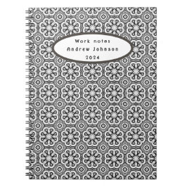 白黒抽象芸術FlowerNotebook ノートブック