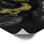 白黒抽象芸術Vapeクラウド ポスター (角)