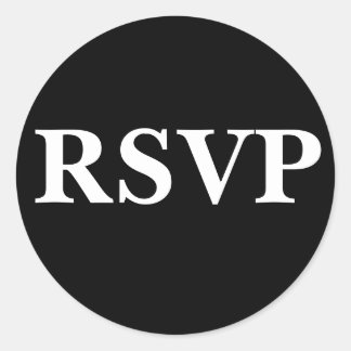 白黒招待状シール ラウンドシール