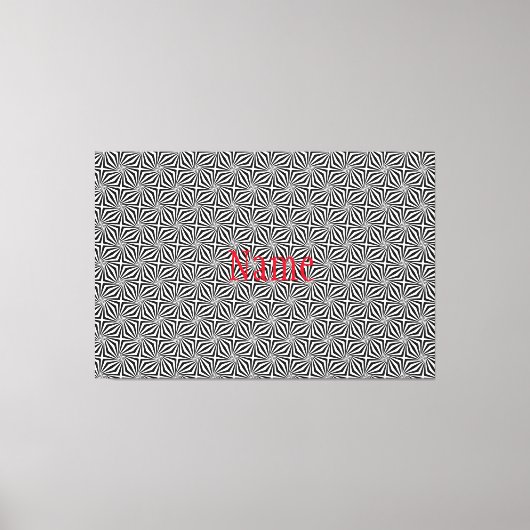 白黒放射パターンThunder_Cove キャンバスプリント (正面)