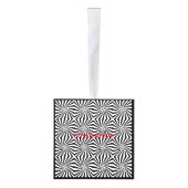 白黒放射パターンThunder_Cove キューブオーナメント (右)