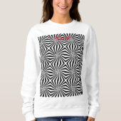 白黒放射パターンThunder_Cove スウェットシャツ (正面)