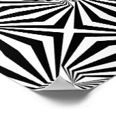 白黒放射パターンThunder_Cove ポスター (角)