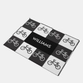 白黒数々のバイク- ドアマット (アングル)