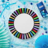 白黒数々のパーティーのカラー光線 ペーパープレート (パーティー)