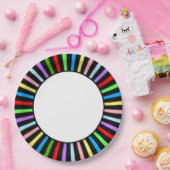 白黒数々のパーティーのカラー光線 ペーパープレート (パーティー)