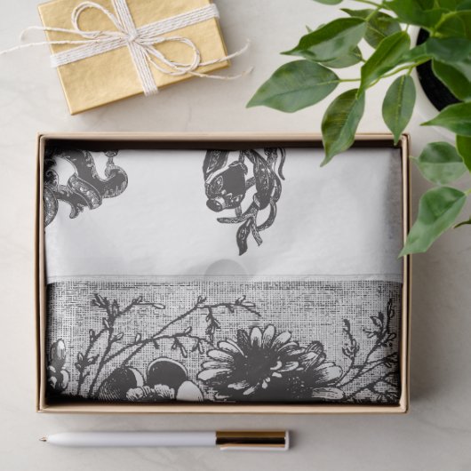 白黒数々のモティフデクページ紙 薄葉紙 (ギフト)