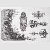 白黒数々のモティフデクページ紙 薄葉紙 (正面)