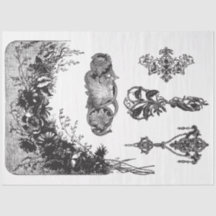 白黒数々のモティフデクページ紙