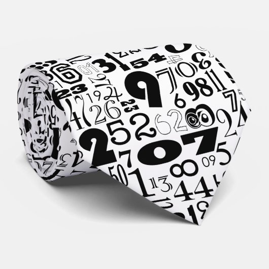 白黒数字のネクタイ ネクタイ (ロール)