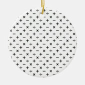 白黒数学の記号- セラミックオーナメント (正面)