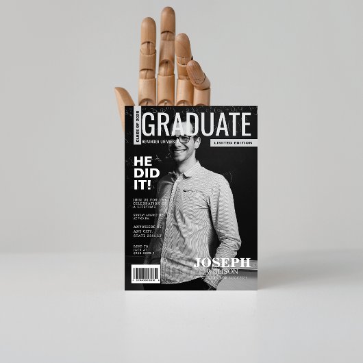 白黒数学の雑誌の写真卒業 招待状