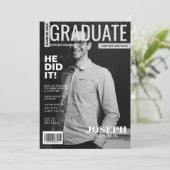 白黒数学の雑誌の写真卒業 招待状 (スタンド正面)