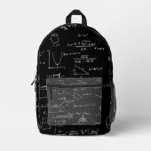 白黒数式の数式グラフィック数式 プリントバックパック (正面)