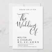 白黒文字エレガント書 招待状 (正面)