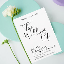 白黒文字エレガント書 招待状