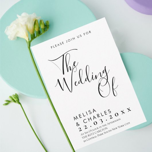 白黒文字エレガント書 招待状