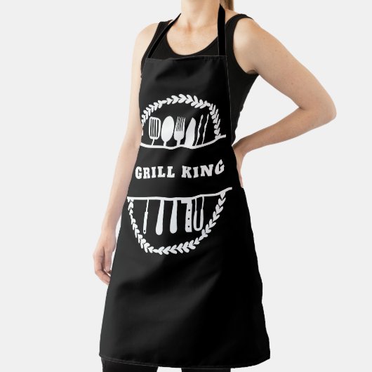 白黒文字カスタム料理パパ調理師シェフ エプロン (インサイチュ)