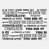 白黒文字グラードおめでとう ラッピングペーパーシート (正面2)