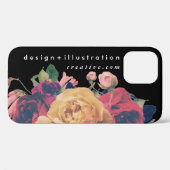 白黒文字ビジネスバラ植物学フェート Case-Mate iPhoneケース (裏面 (横))