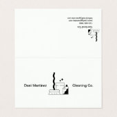 白黒文字清掃シンプルサービス 名刺 (外部フラット)