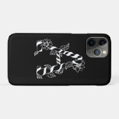 白黒文字「A」、巻き花 Case-Mate iPhoneケース (裏面(横))