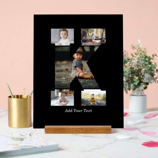 白黒文字Kフォトコラージュ アクリルサイン (ウェディング)