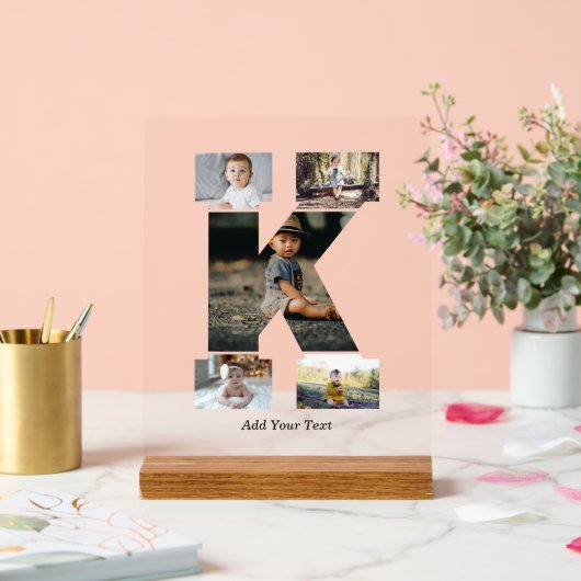 白黒文字Kフォトコラージュ アクリルサイン (ウェディング)