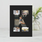 白黒文字Kフォトコラージュ サンキューカード (スタンド正面)