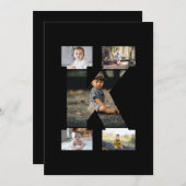 白黒文字Kフォトコラージュ サンキューカード (正面/裏面)