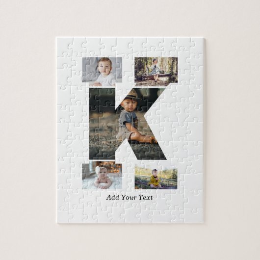 白黒文字Kフォトコラージュ ジグソーパズル (縦)