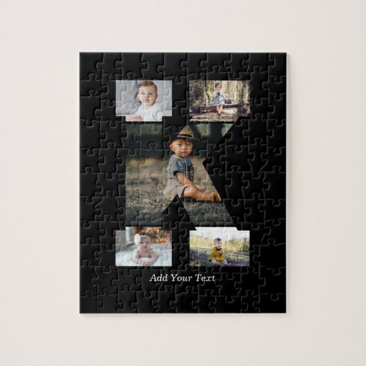 白黒文字Kフォトコラージュ ジグソーパズル (縦)