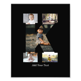 白黒文字Kフォトコラージュ フォトプリント           