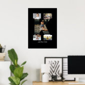 白黒文字Kフォトコラージュ ポスター (ホームオフィス)