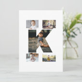 白黒文字Kフォトコラージュ 案内状 (スタンド正面)