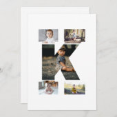 白黒文字Kフォトコラージュ 案内状 (正面/裏面)