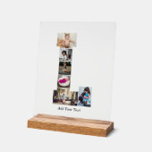 白黒文字Lフォトコラージュ アクリルサイン (傾斜)