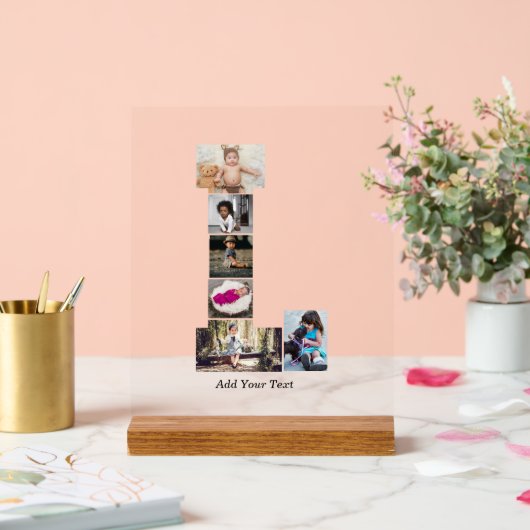 白黒文字Lフォトコラージュ アクリルサイン (ウェディング)