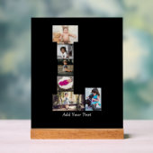 白黒文字Lフォトコラージュ アクリルサイン (ニュートラル)