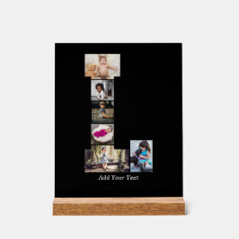 白黒文字Lフォトコラージュ アクリルサイン