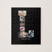 白黒文字Lフォトコラージュ ジグソーパズル (縦)