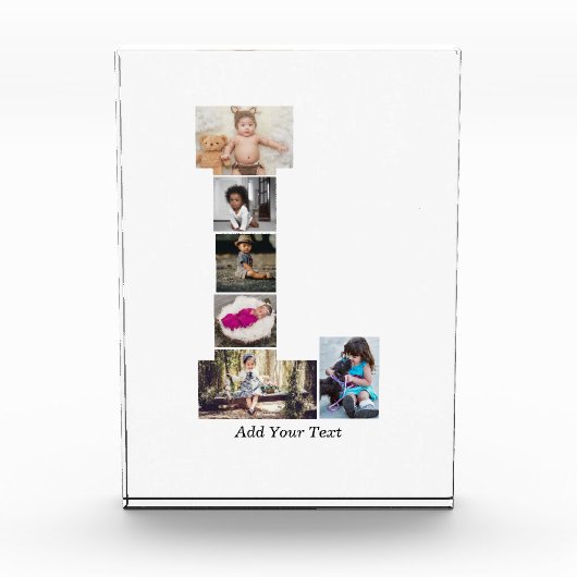 白黒文字Lフォトコラージュ フォトブロック (正面)