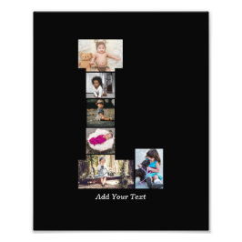 白黒文字Lフォトコラージュ フォトプリント           