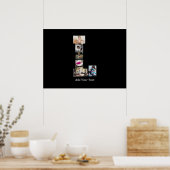 白黒文字Lフォトコラージュ ポスター (キッチン)