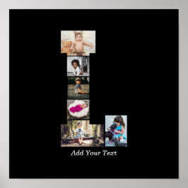 白黒文字Lフォトコラージュ ポスター