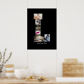 白黒文字Lフォトコラージュ ポスター (キッチン)