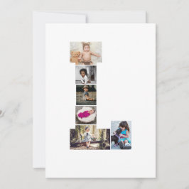 白黒文字Lフォトコラージュ 案内状