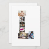 白黒文字Lフォトコラージュ 案内状 (正面/裏面)