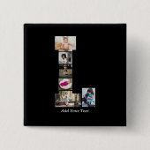 白黒文字Lフォトコラージュ 缶バッジ (正面)